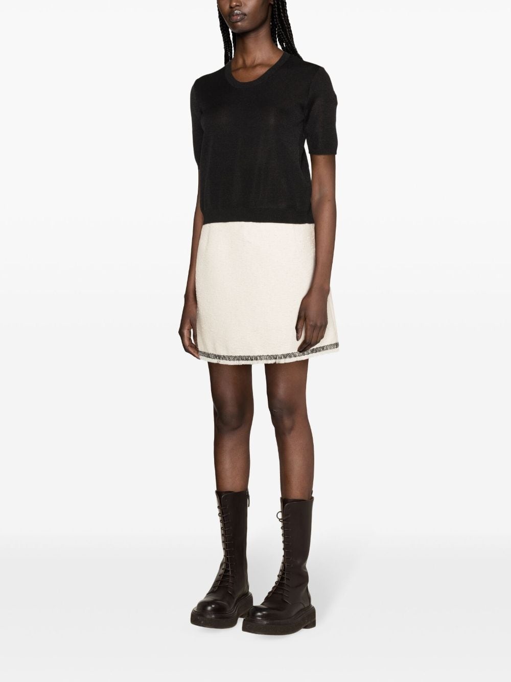 logo-patch short-sleeve jumper - 3
