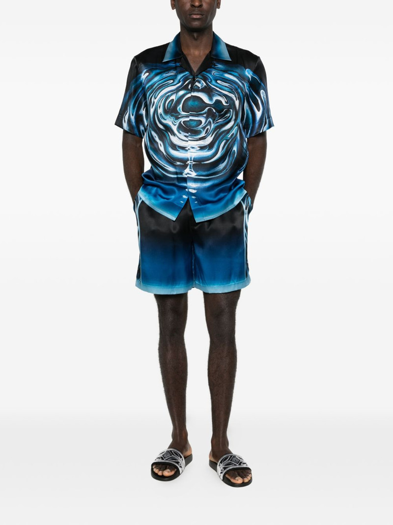 CASABLANCA warped logo silk shorts outlook