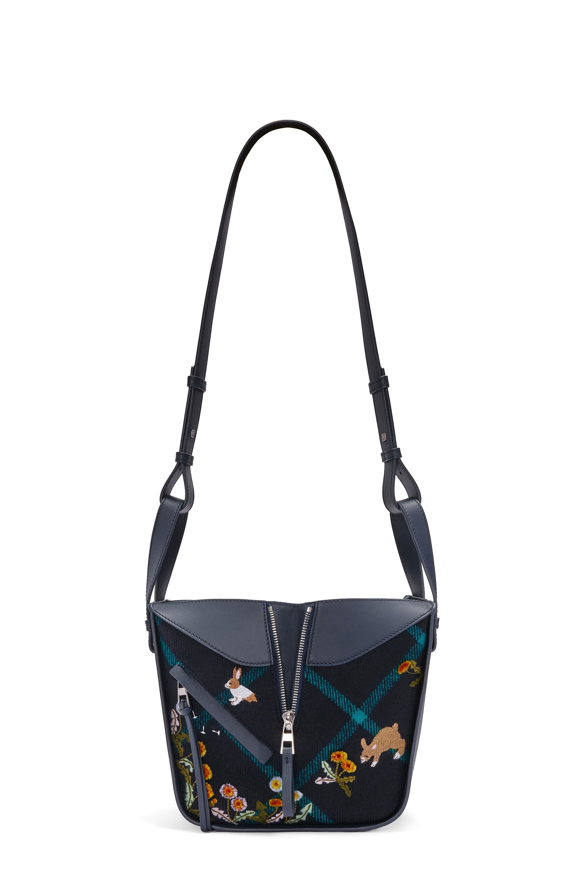 Bunny compact Hammock bag in calfskin and wool - 7