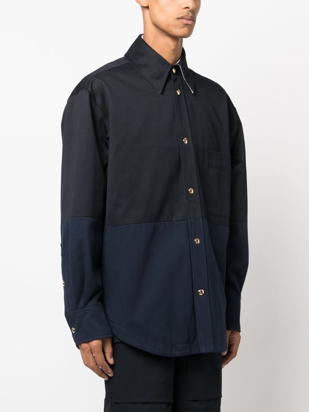 two-tone cotton-gabardine jacket - 3