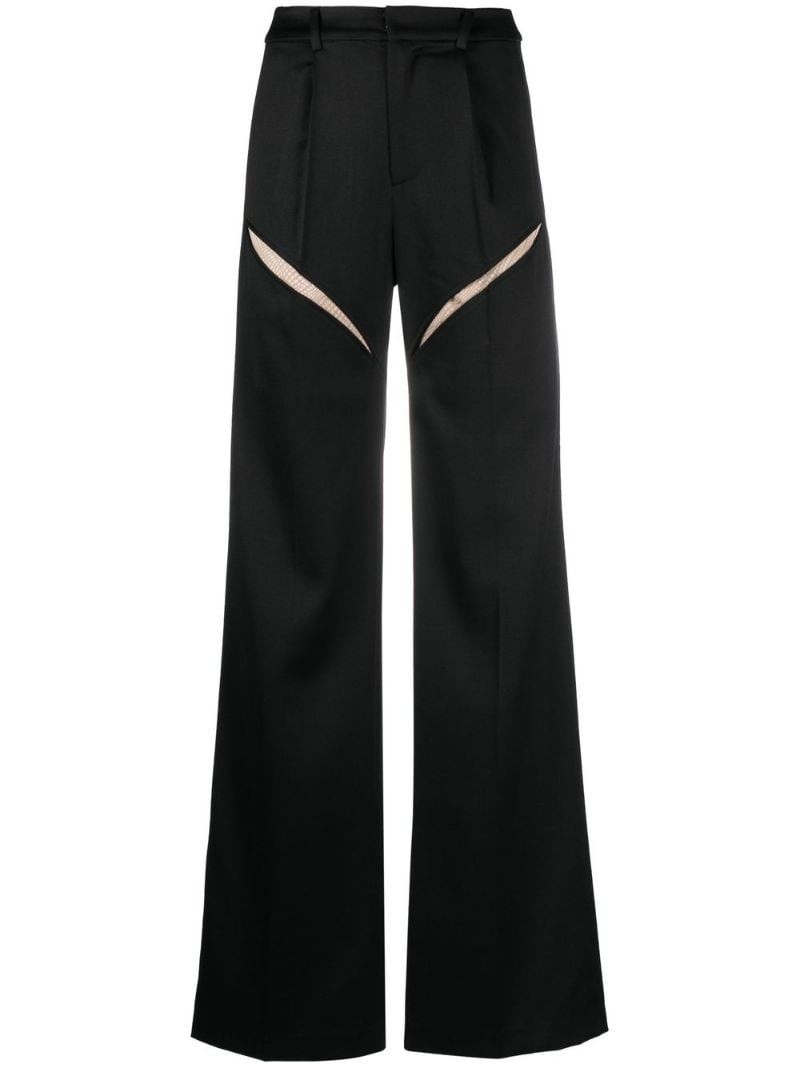 mesh-panel suit trousers - 1
