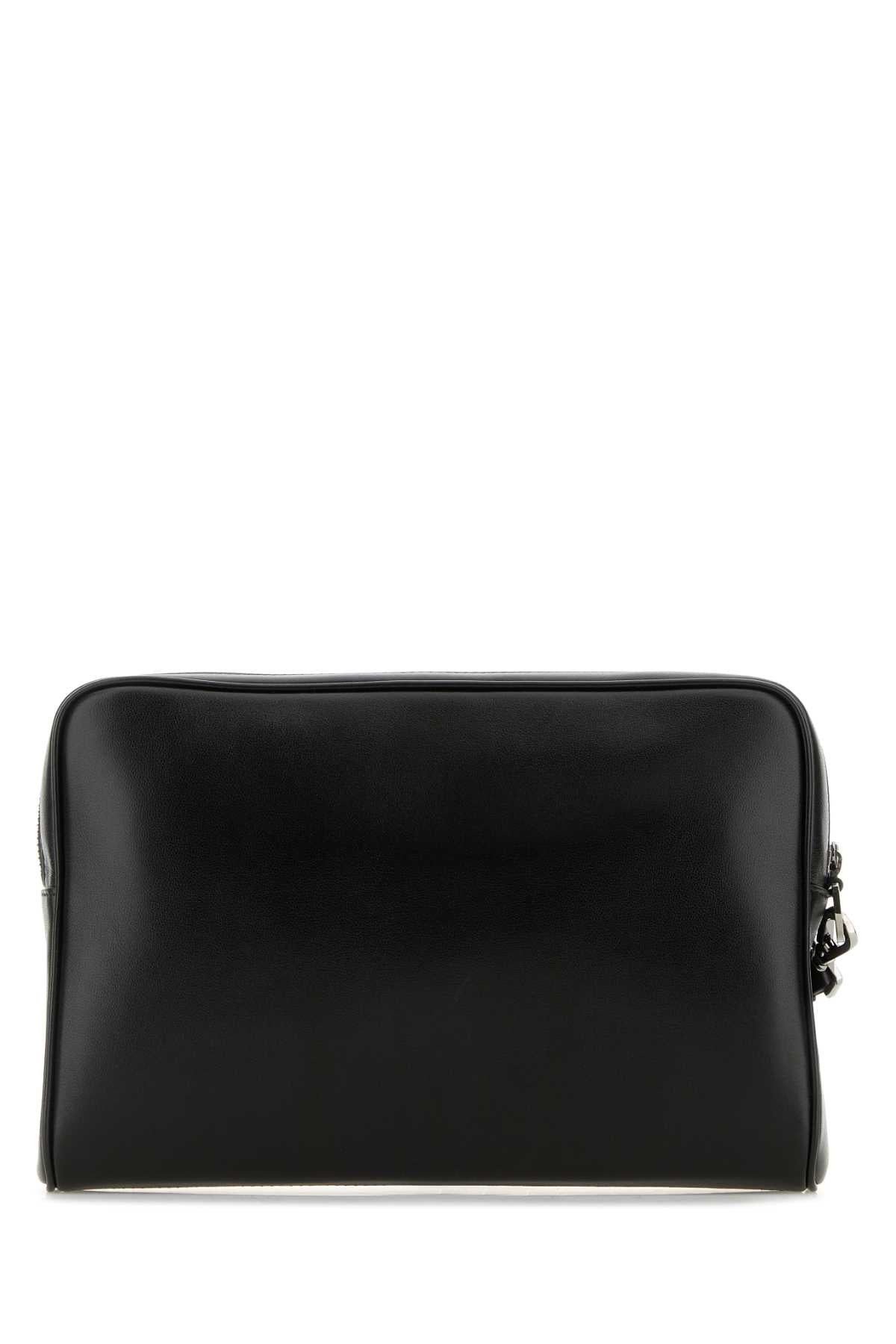 Dolce & Gabbana Men Black Leather Pouch - 3