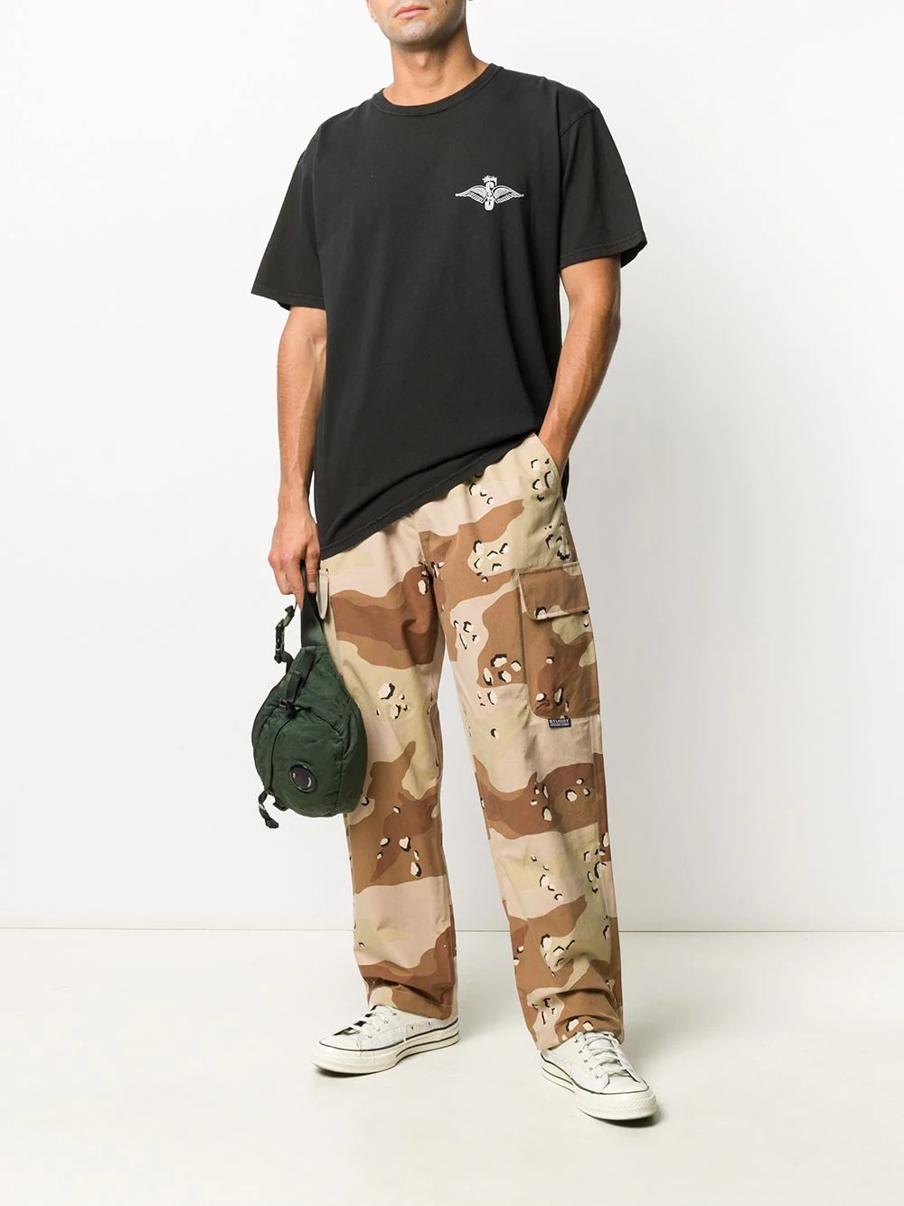 camouflage print cargo trousers - 2