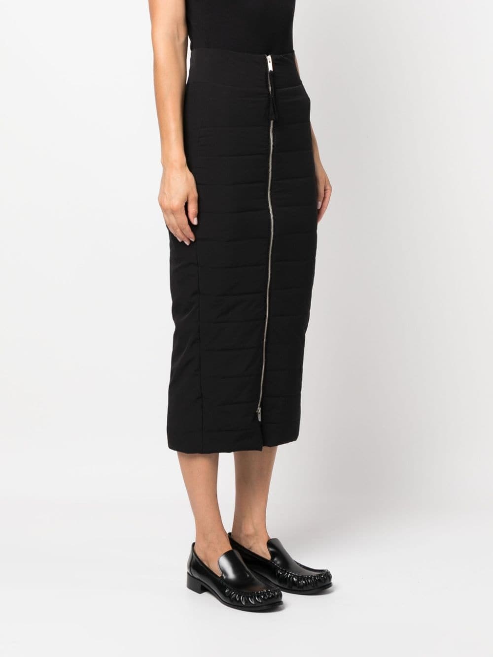 padded zip-up midi skirt - 3