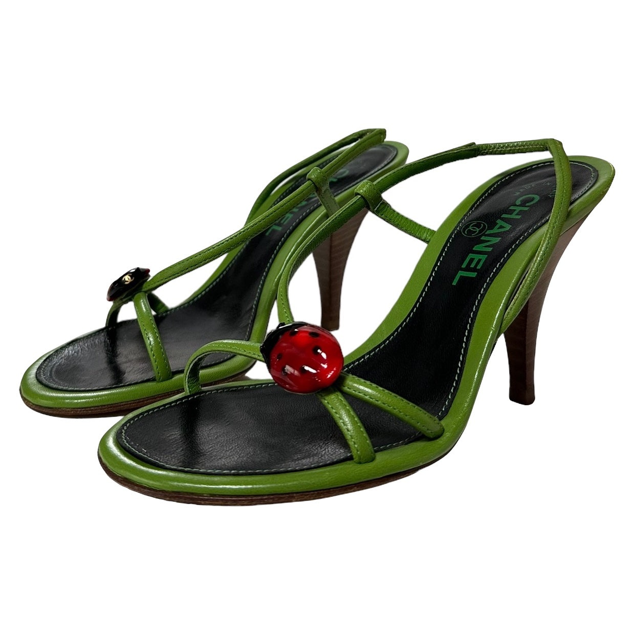 CHANEL Ladybug Slingback Sandals - 1