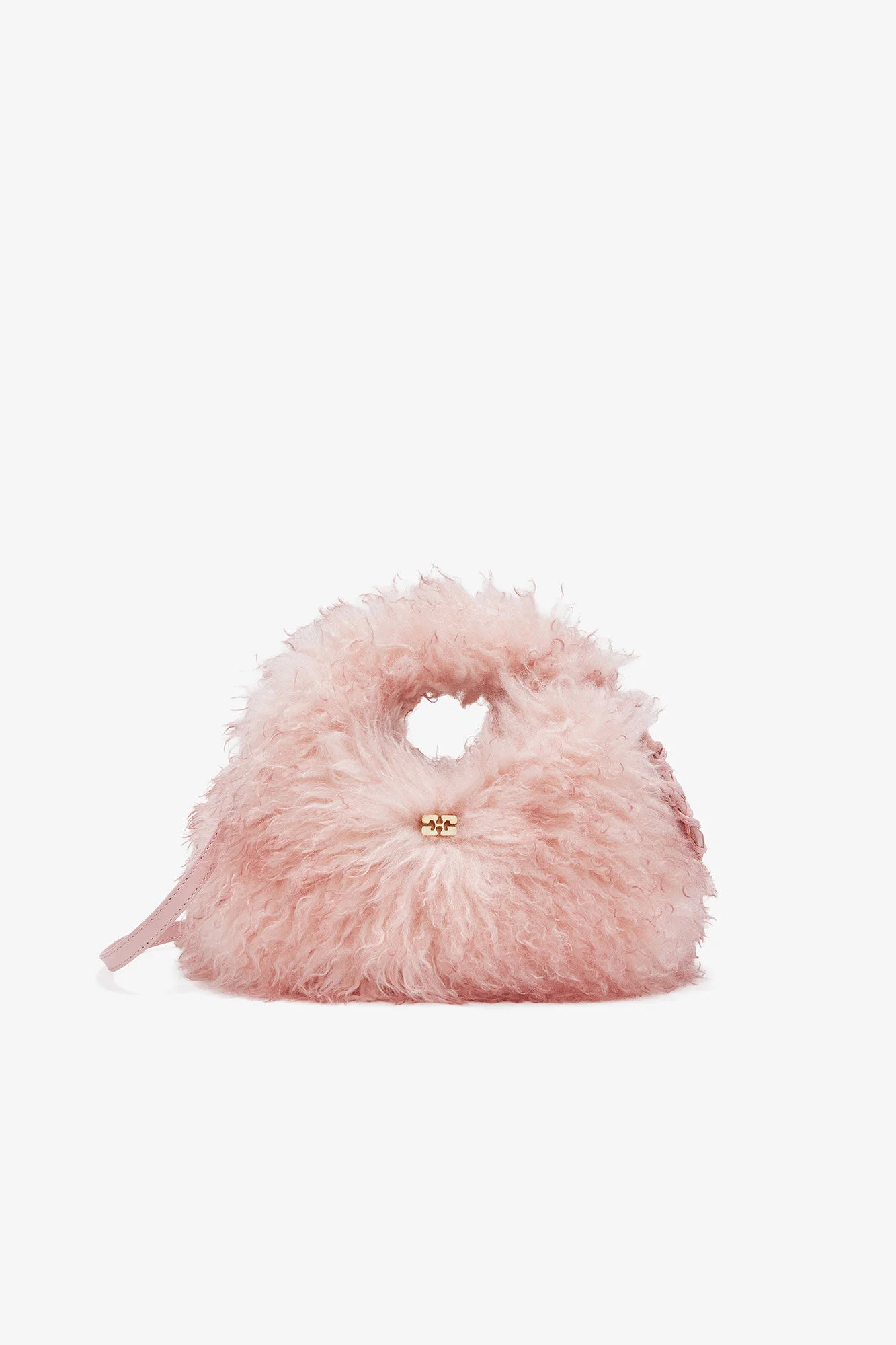 PINK FUR MINI HOBO BAG - 1