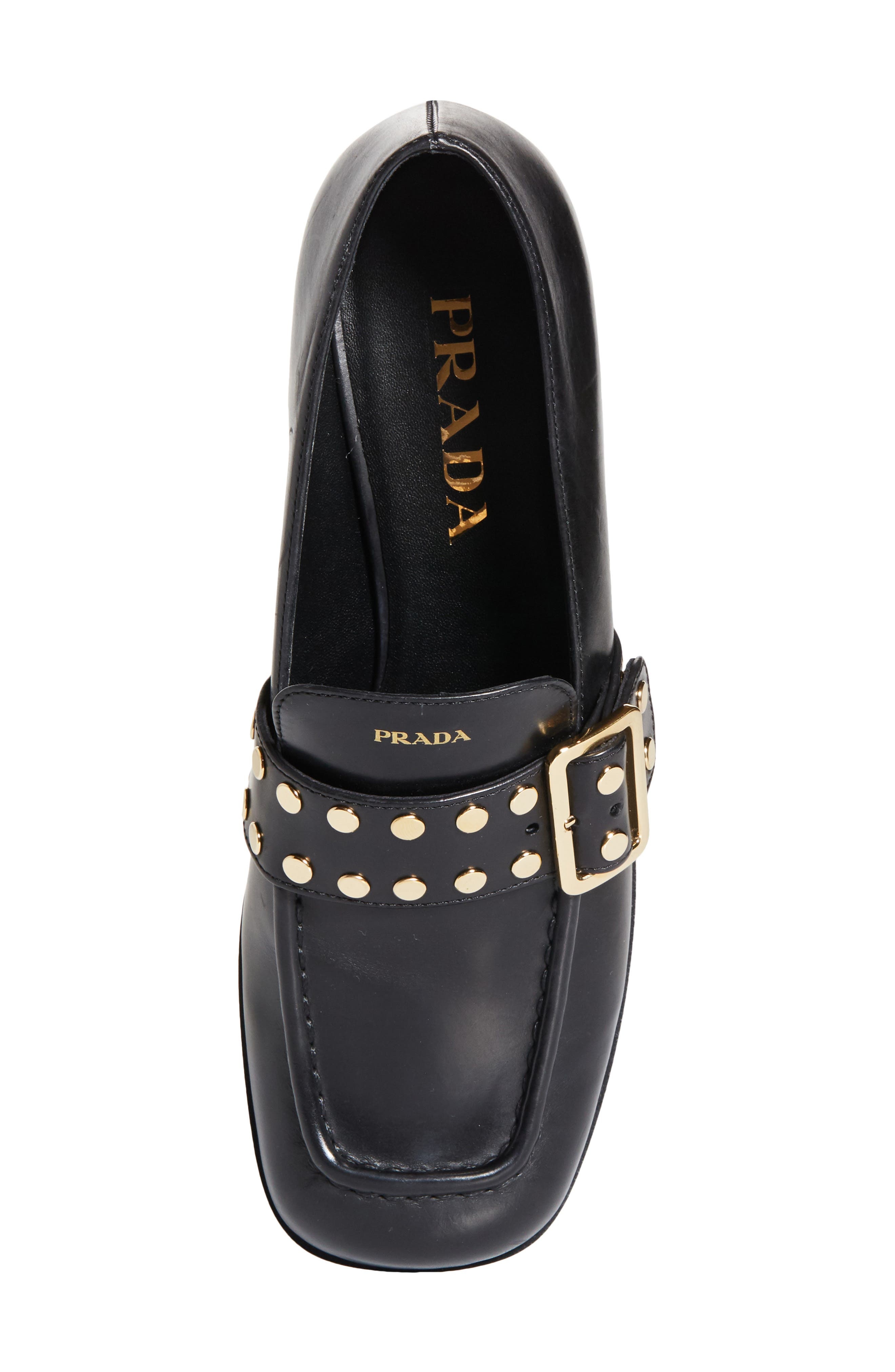 Prada Modellerie Stud Loafer Pump in Nero at Nordstrom - 5