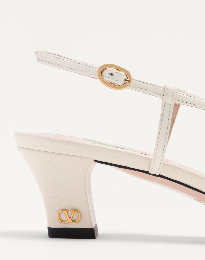 BOWOW SLINGBACK PUMPS IN KIDSKIN WITH MIRRORS AND CRYSTALS 45MM 7