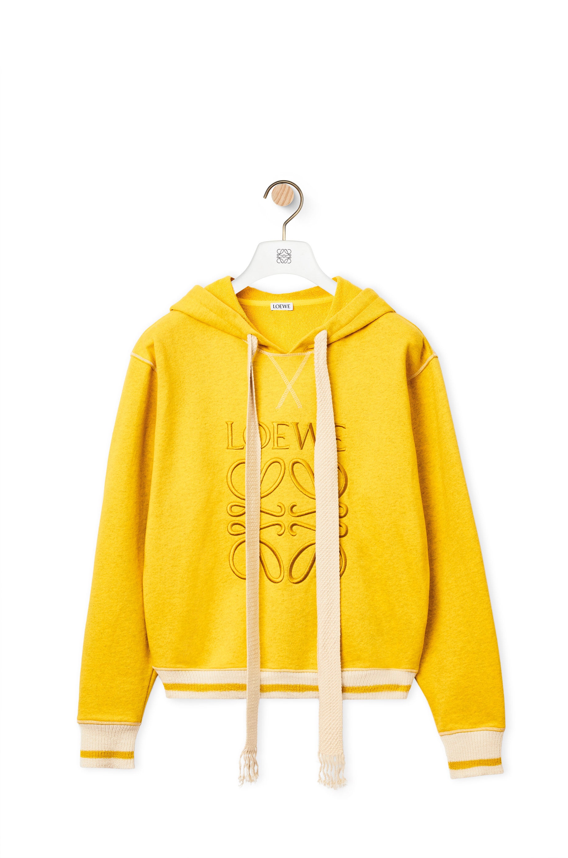 LOEWE anagram embroidered hoodie in cotton - 1