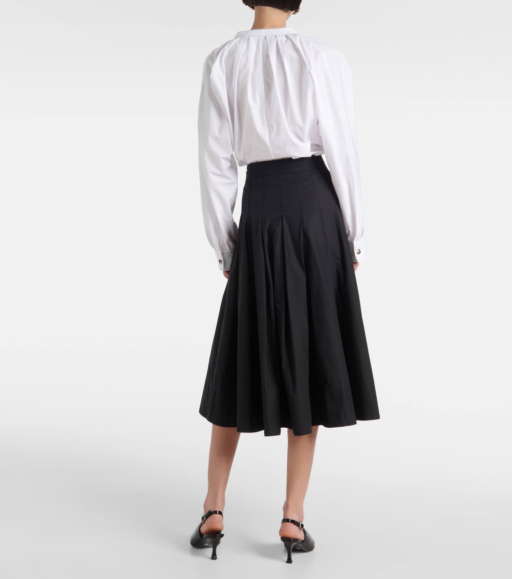 White Label Peters cotton poplin midi skirt - 3