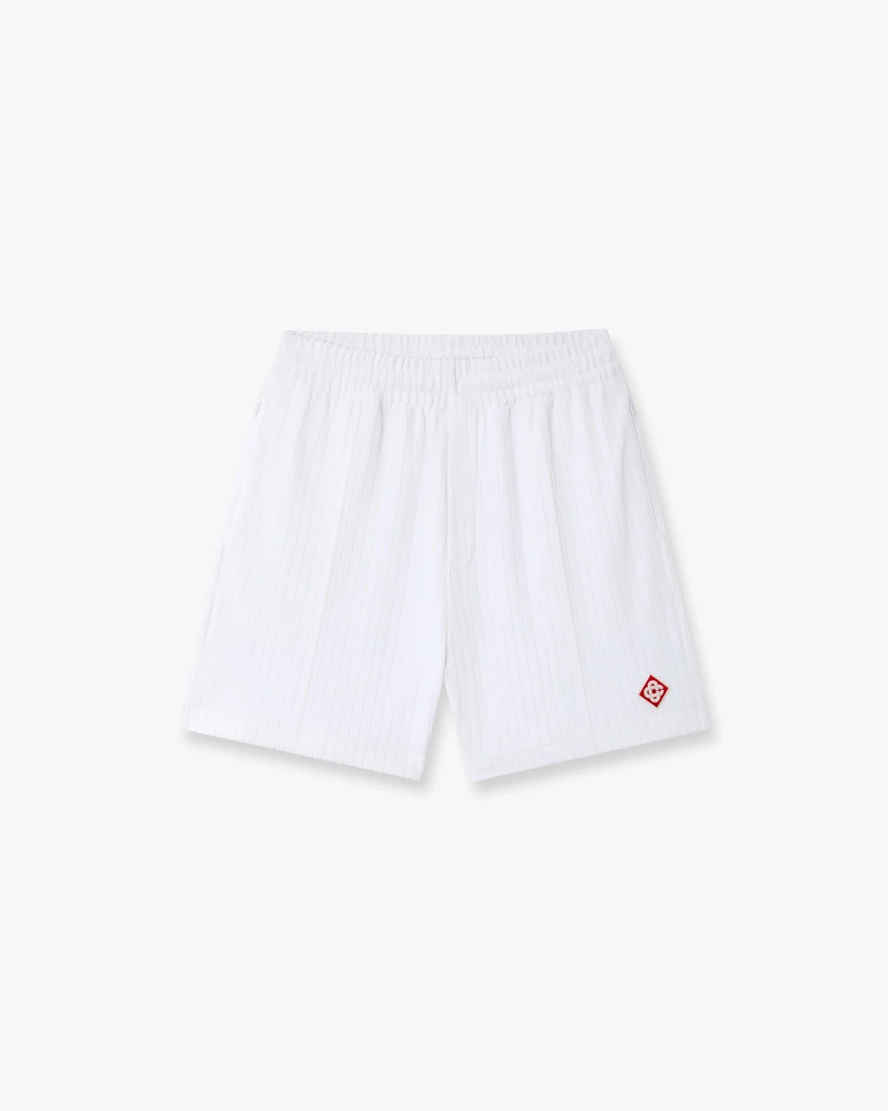 White Striped Velour Shorts | Casablanca Paris - 1