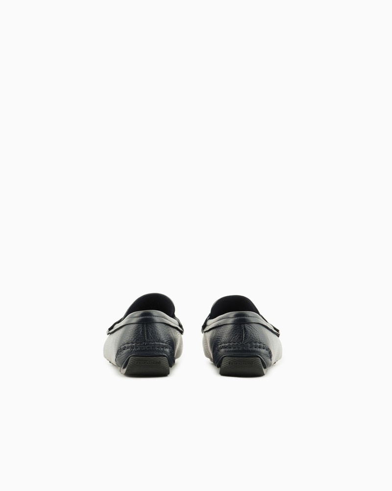 GIORGIO ARMANI Deerskin and nappa-leather loafers outlook