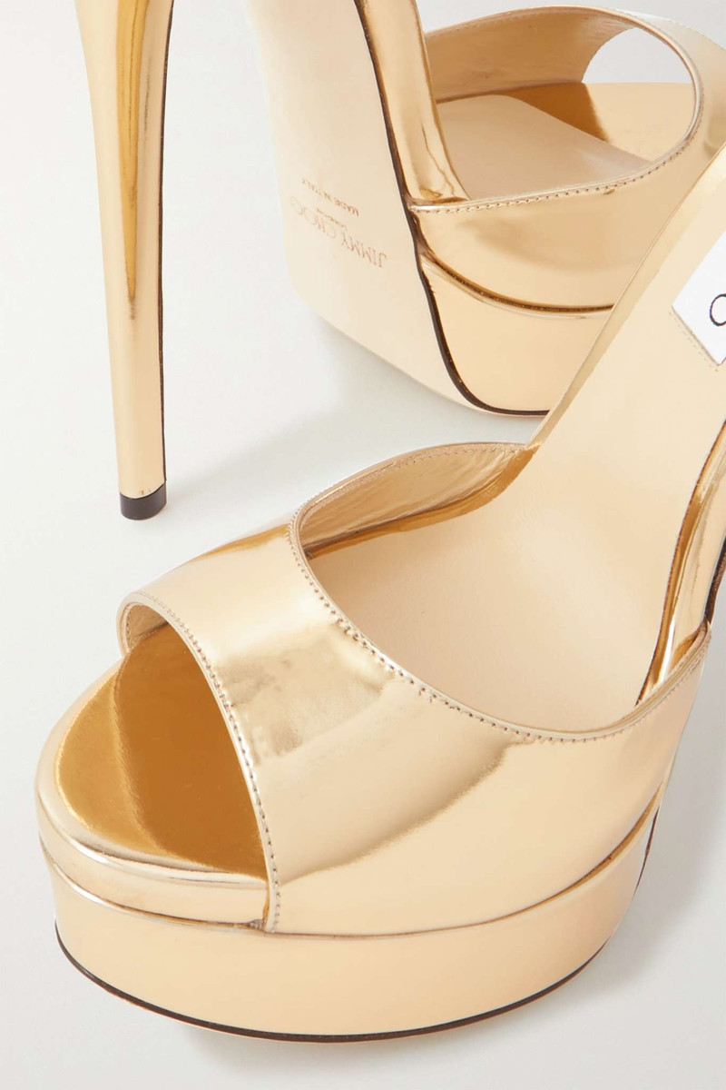 Max 150 metallic leather platform sandals 4