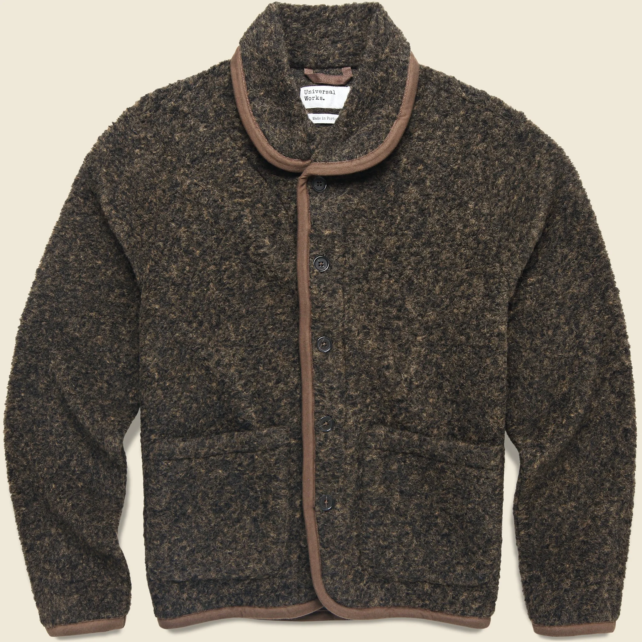 Bouclet Fleece Lancaster Jacket - Brown - 1