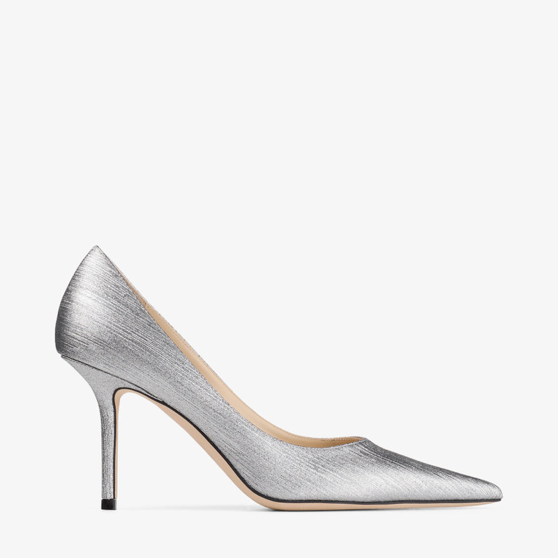 Love 85 Platinum Glitter Fabric Pumps 1