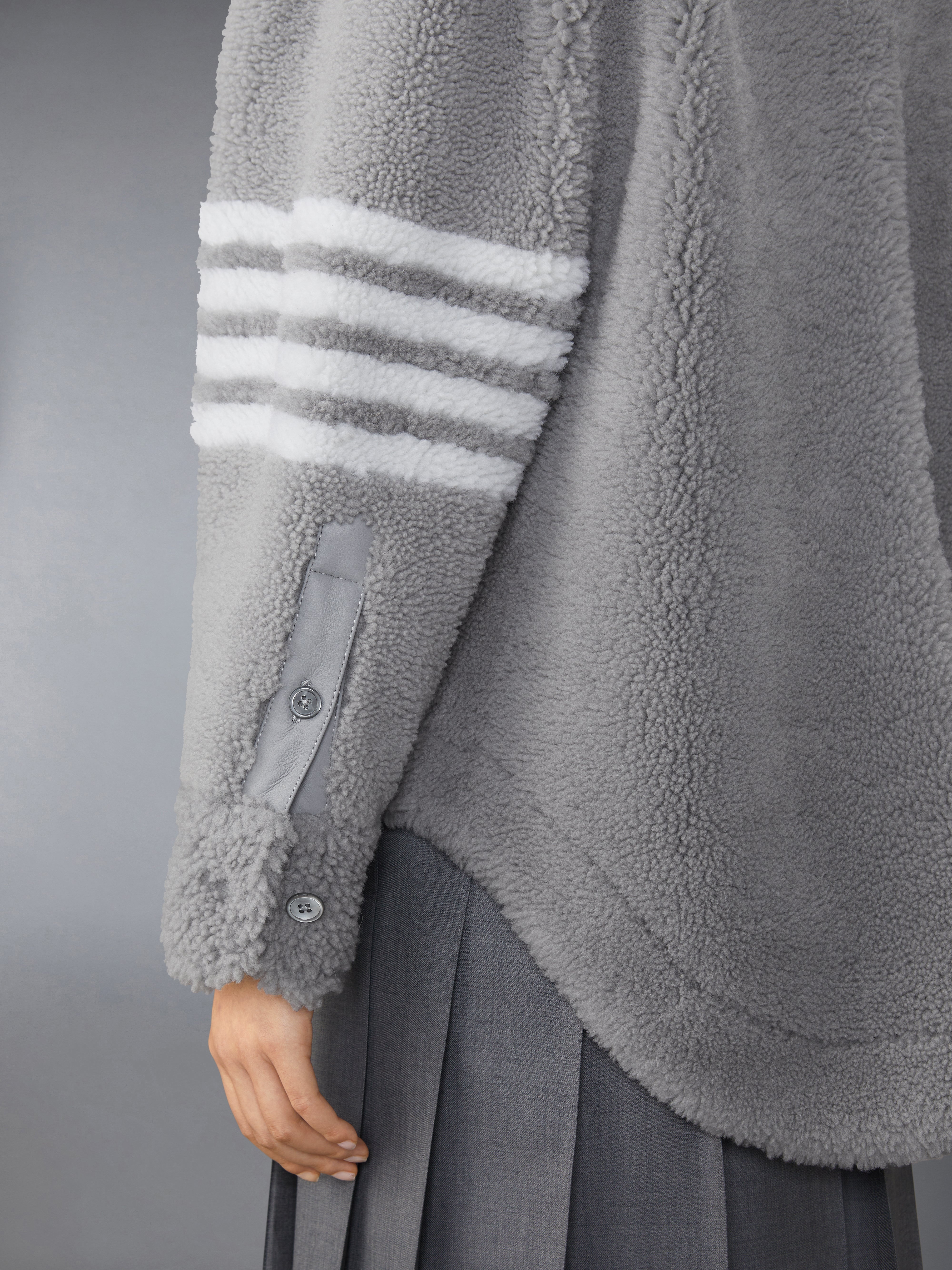 SUPERSIZED SHIRT JACKET W/ 4 BAR IN DYED SHEARLING - 6