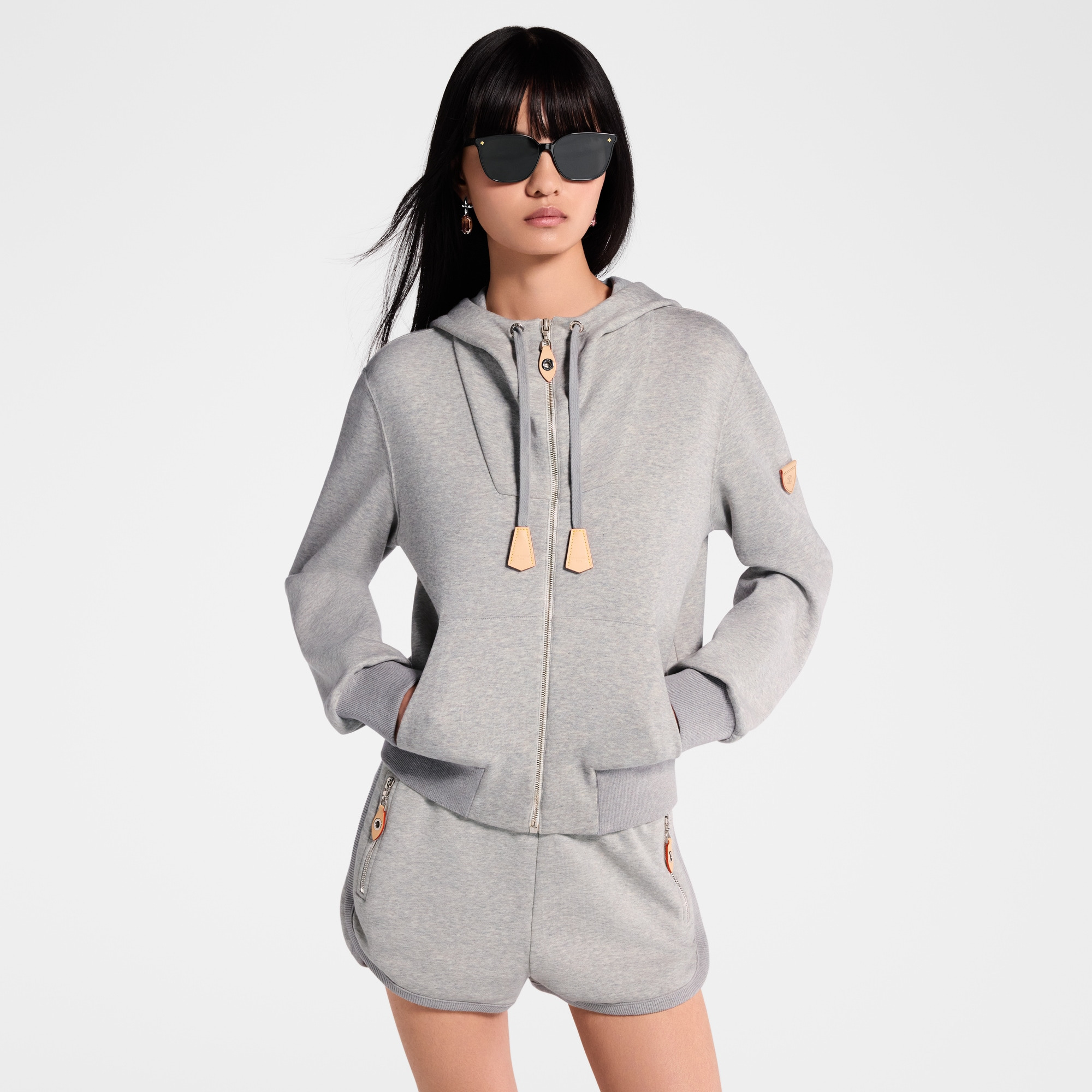 Leather Accent Hoodie - 4