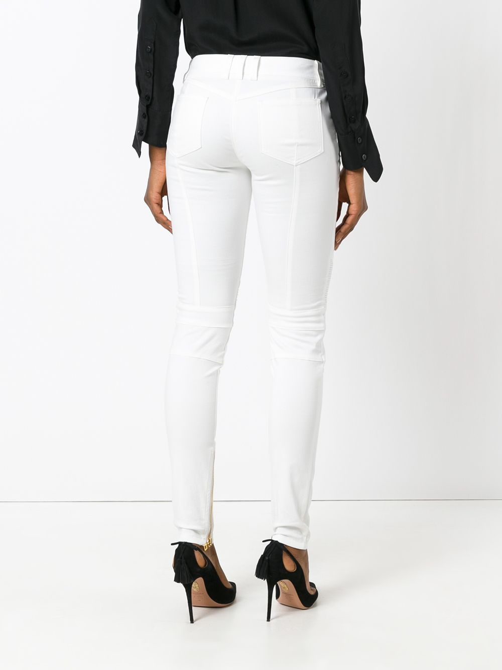 skinny biker trousers - 4