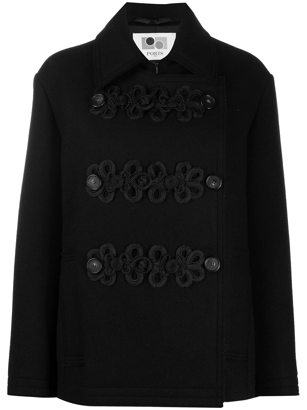 long sleeve double breasted coat - 1