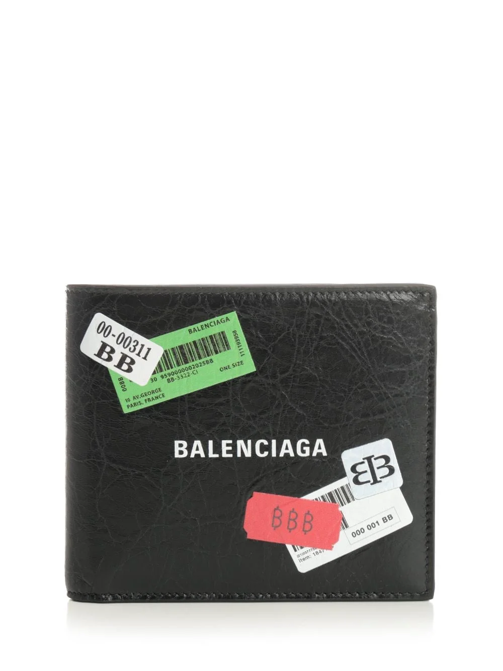 Balenciaga Men Arena Leather Sticker Wallet - 1