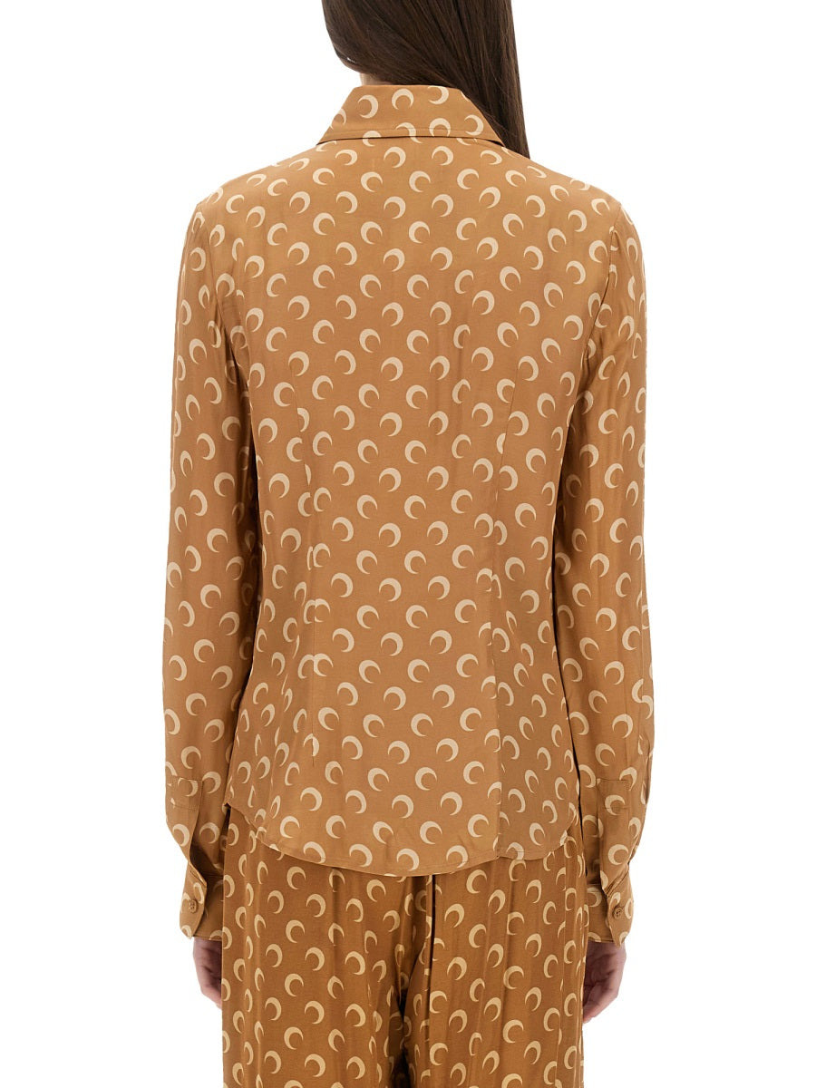 Marine Serre Women "Moon" Satin Shirt - 3