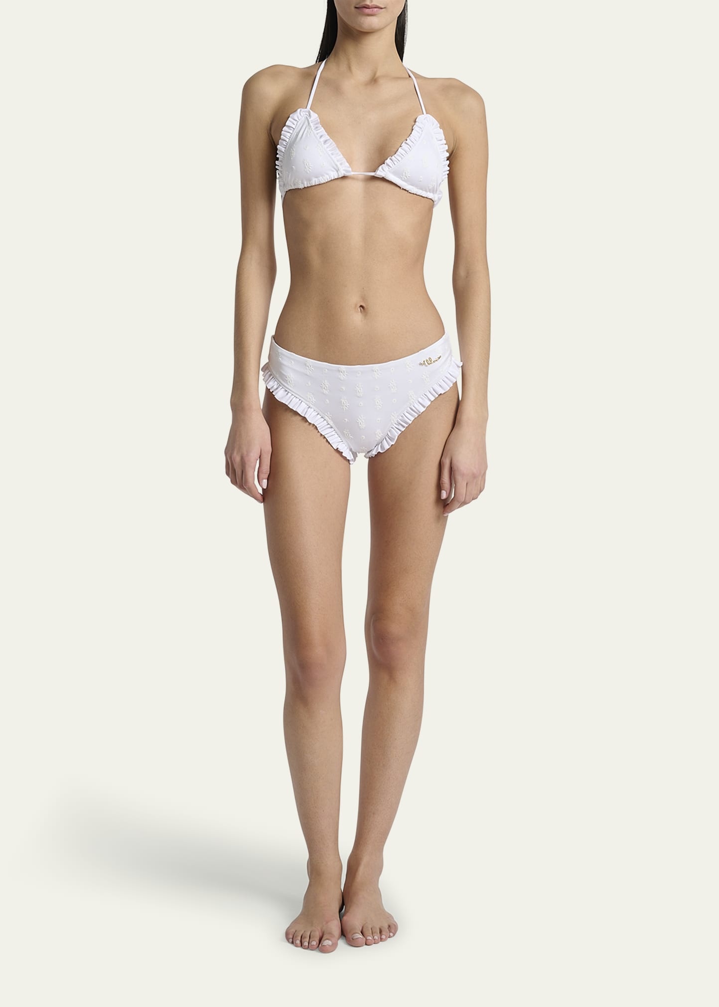 Ruffle-Trim Eyelet Bikini Bottoms - 2