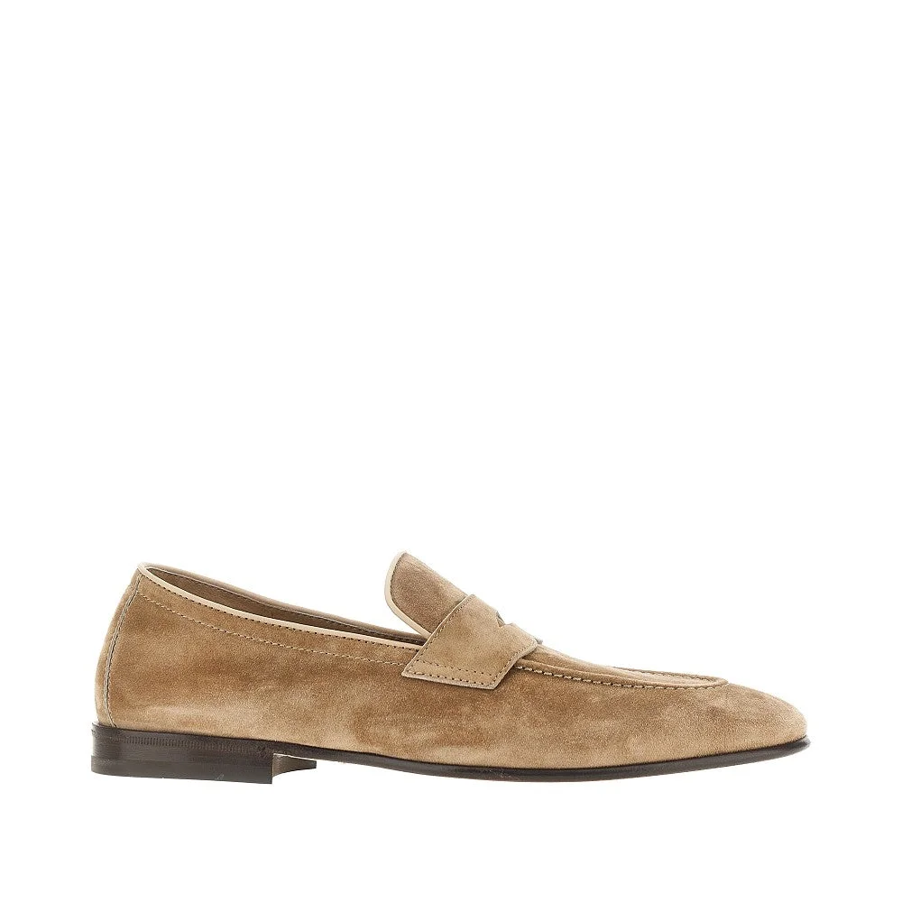 SUEDE LEATHER PENNY LOAFERS - 1