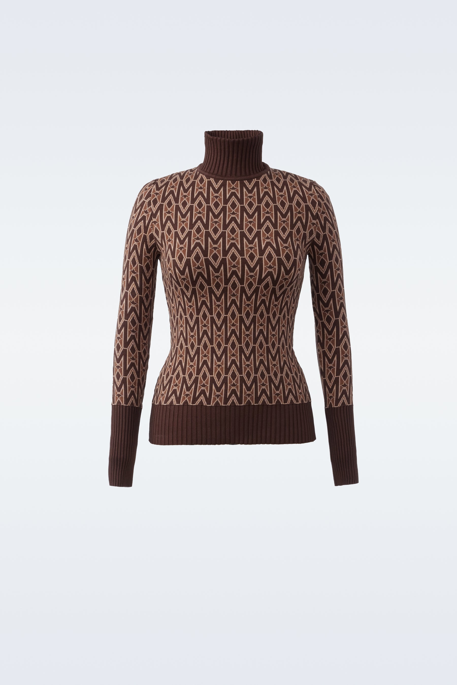 PEARLfine knitted monogram turtleneck - 1