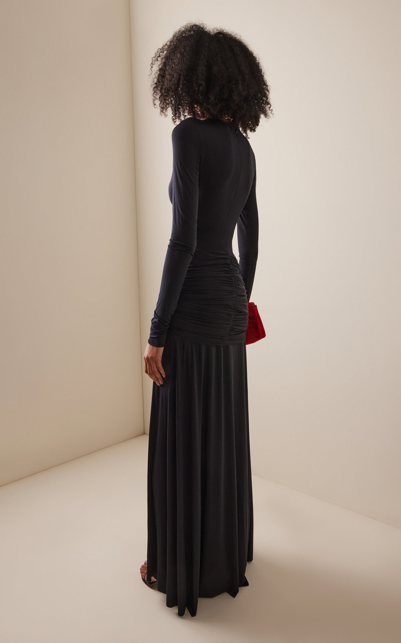 Knotted Knit-Jersey Maxi Dress black 4