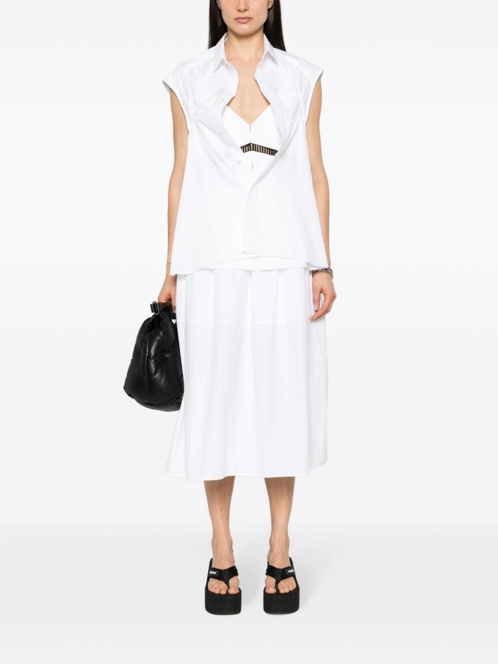 layered-design blouse - 2