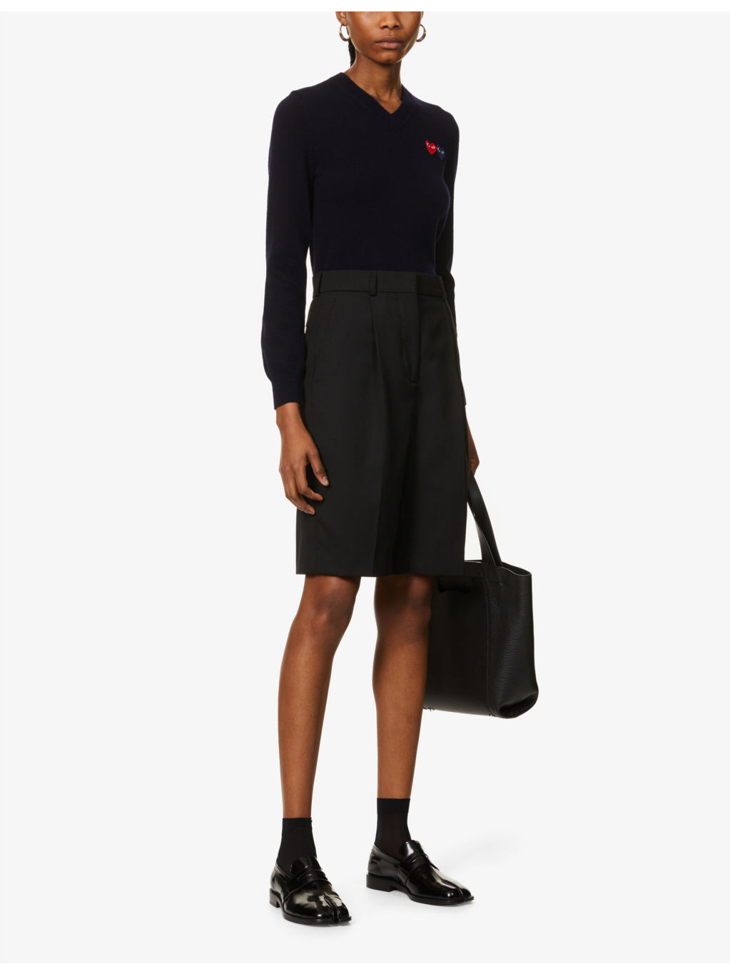 Branded V-neck wool jumper - 3