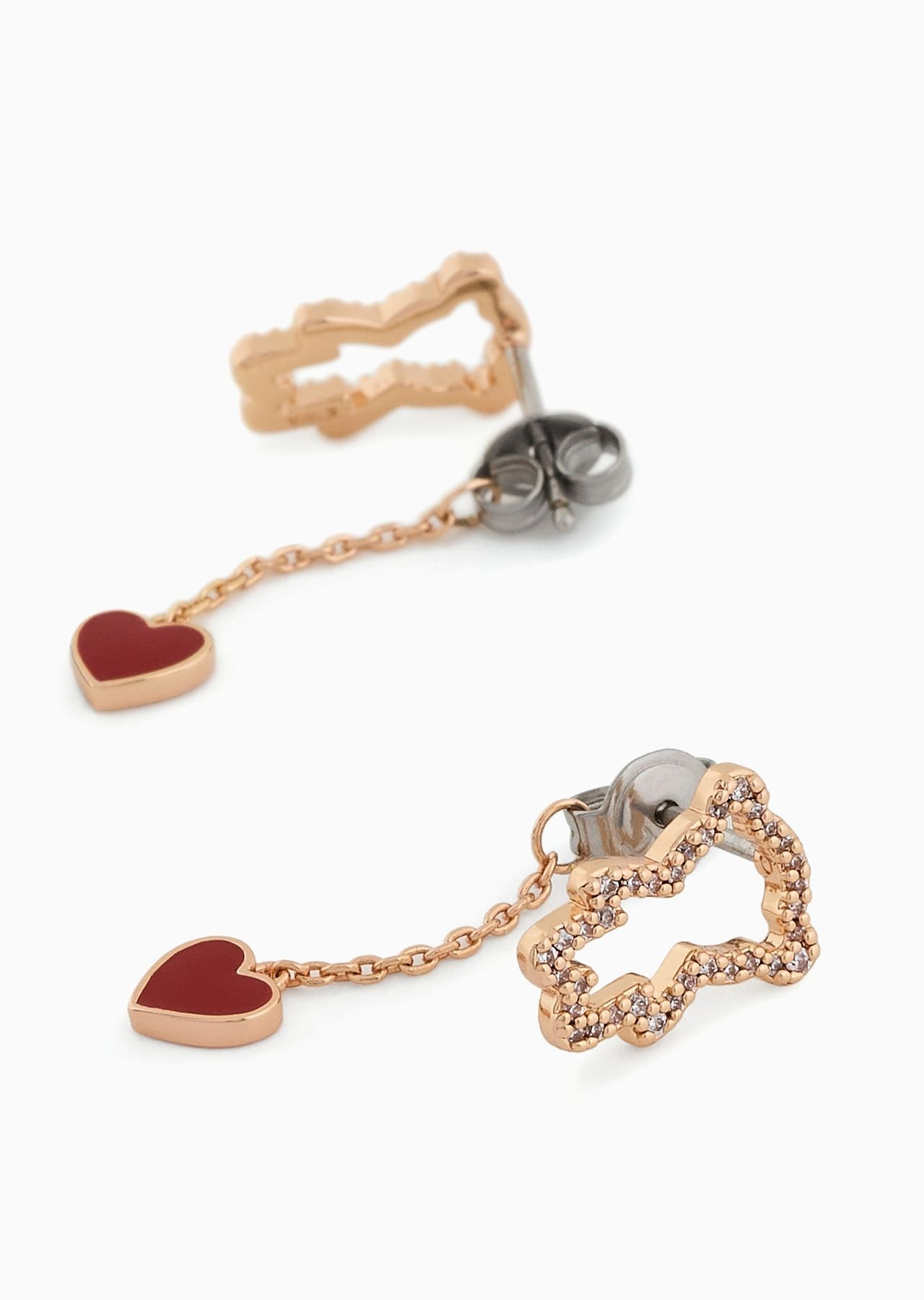 14K Rose Gold-Plated Brass Stud Earrings - 2