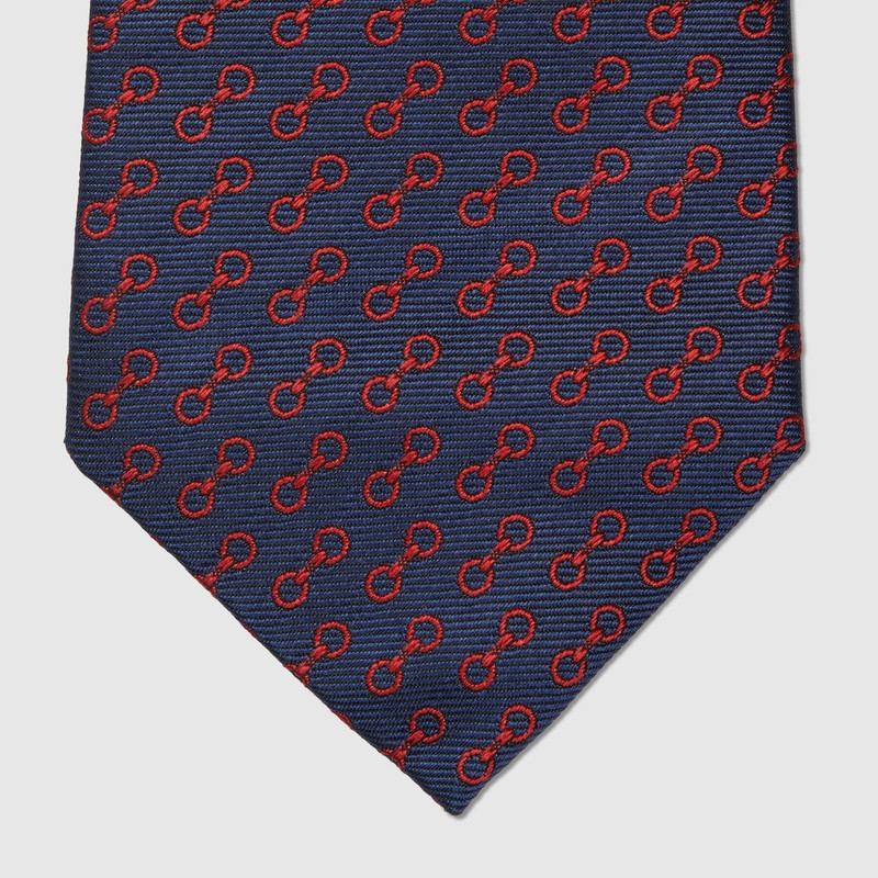 Horsebit silk jacquard tie 4