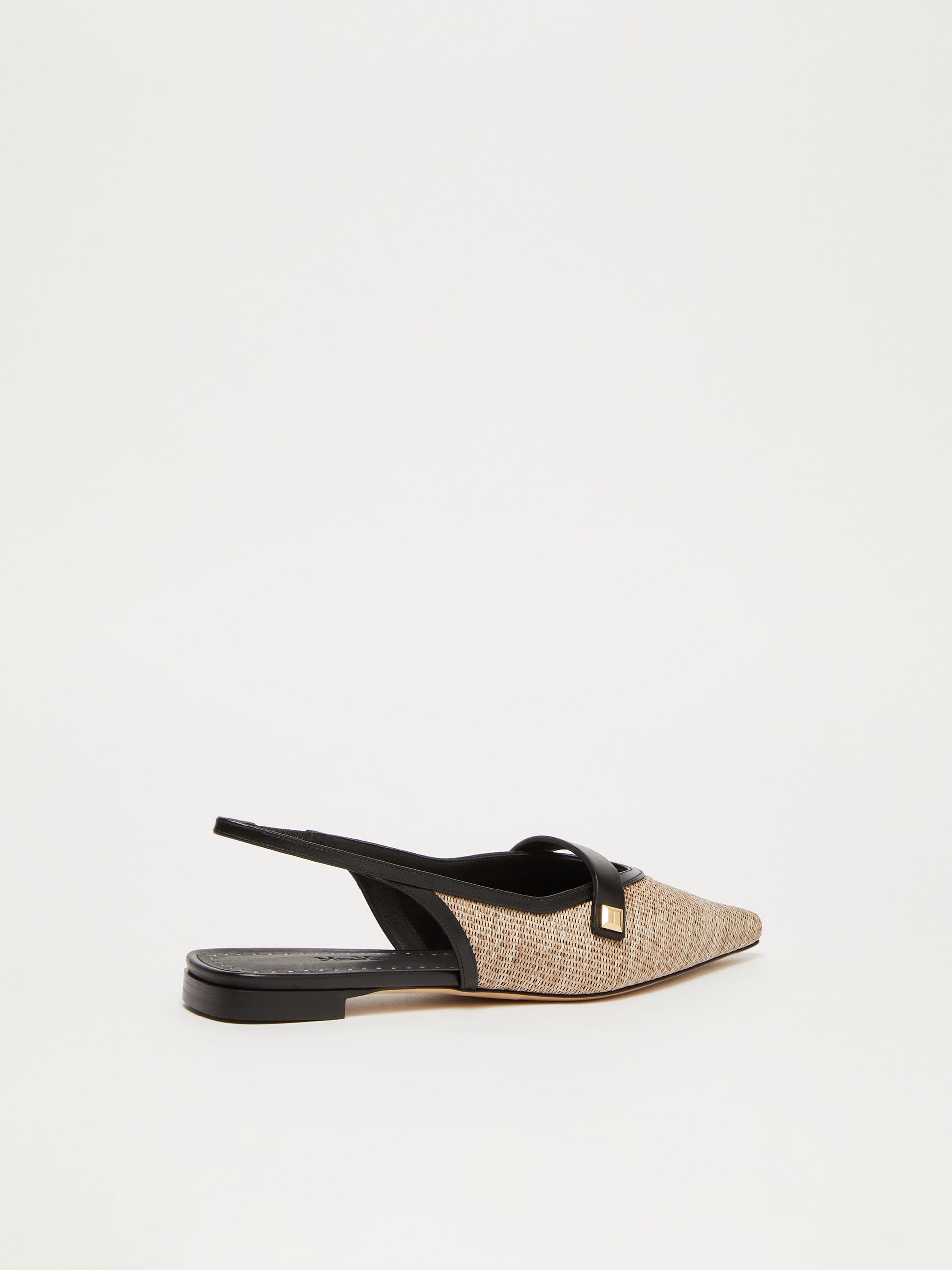 MMSPRINGPAGLIA Smooth raffia-effect fabric flat sandals - 3