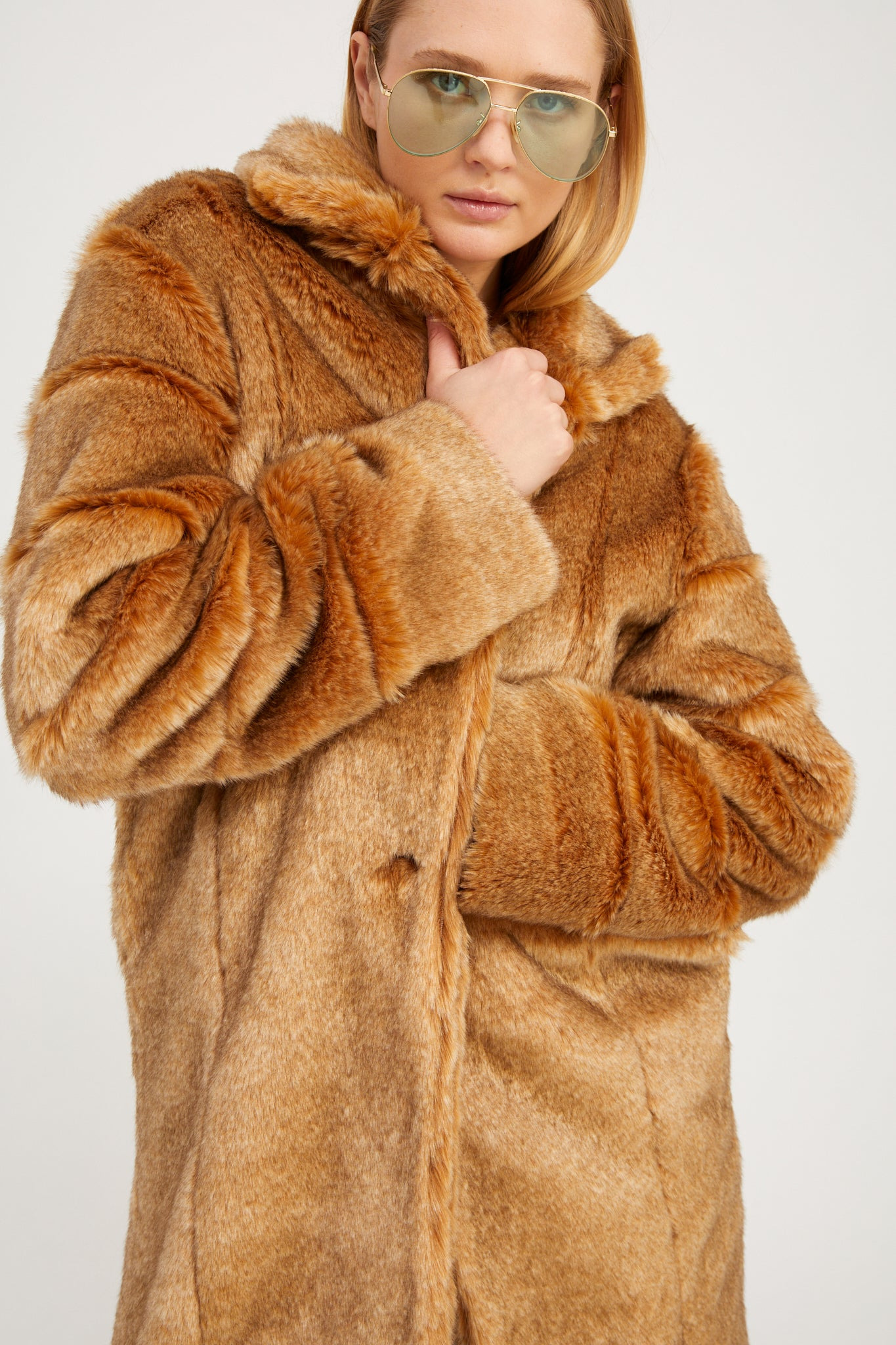CAMEL FUR IRIS COAT - 2