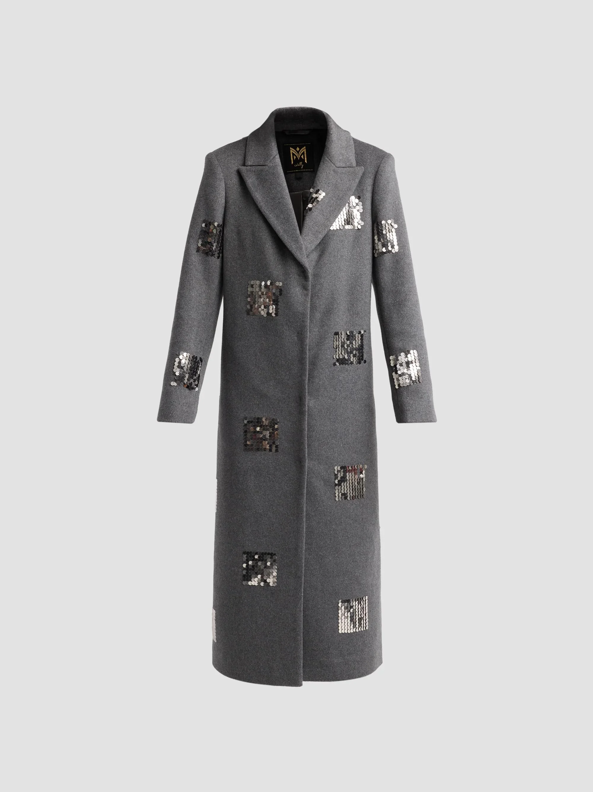 Women's Wanda Sequin Coat - Grey - 1