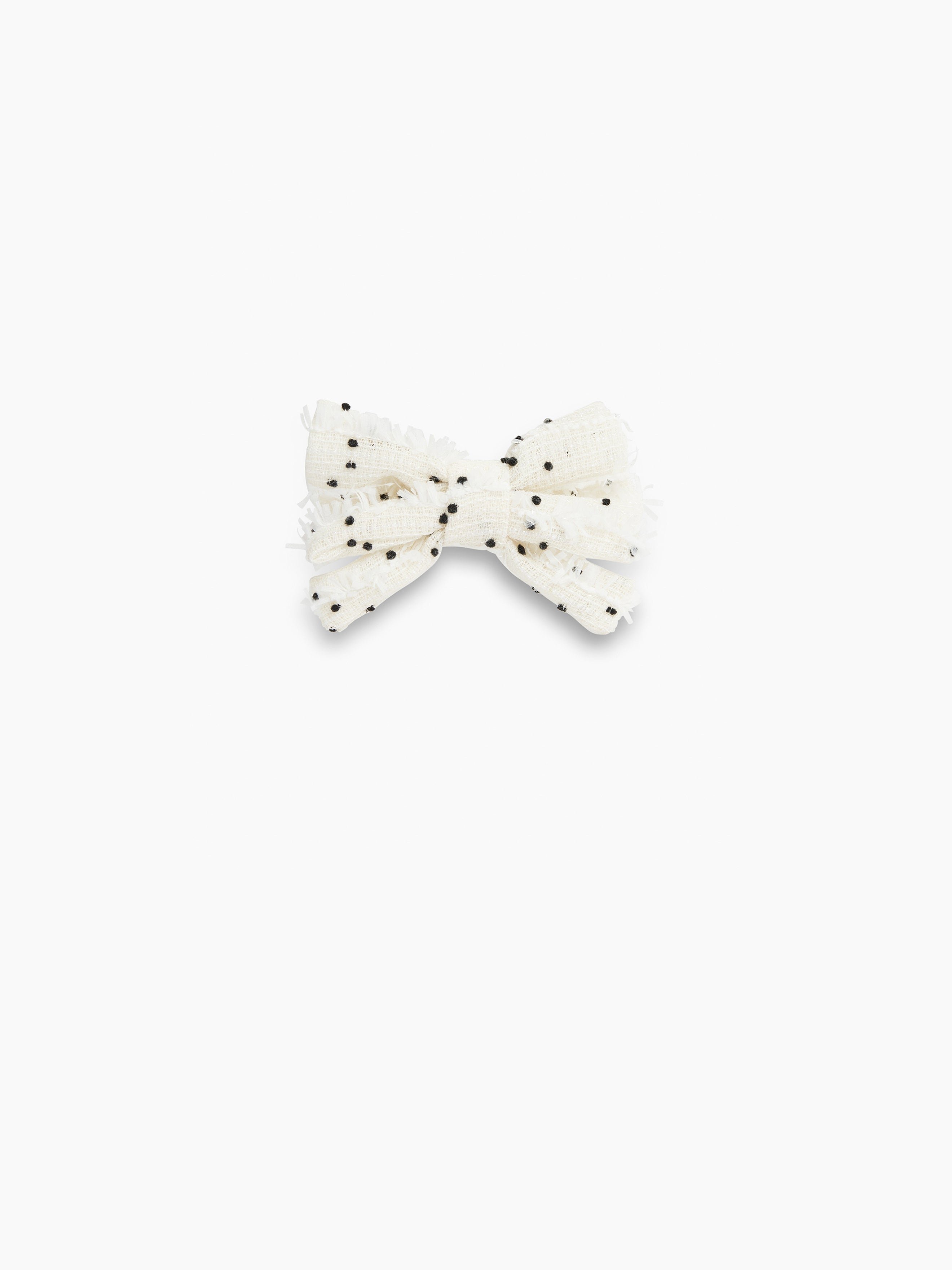 TWEED HAIRBOW CLIP WITH POLKA DOTS - 1
