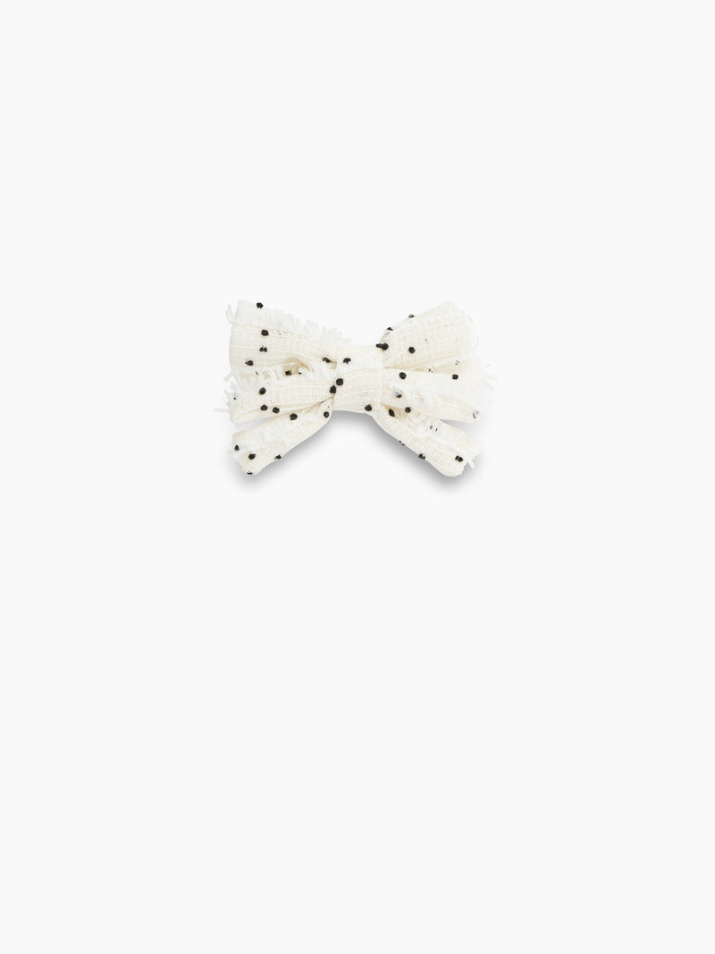 TWEED HAIRBOW CLIP WITH POLKA DOTS 1
