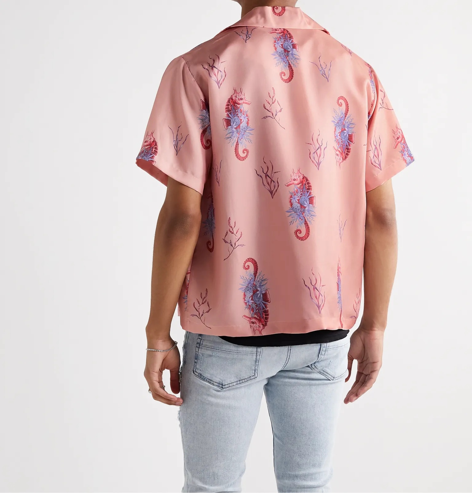 Camp-Collar Printed Silk-Twill Shirt - 4