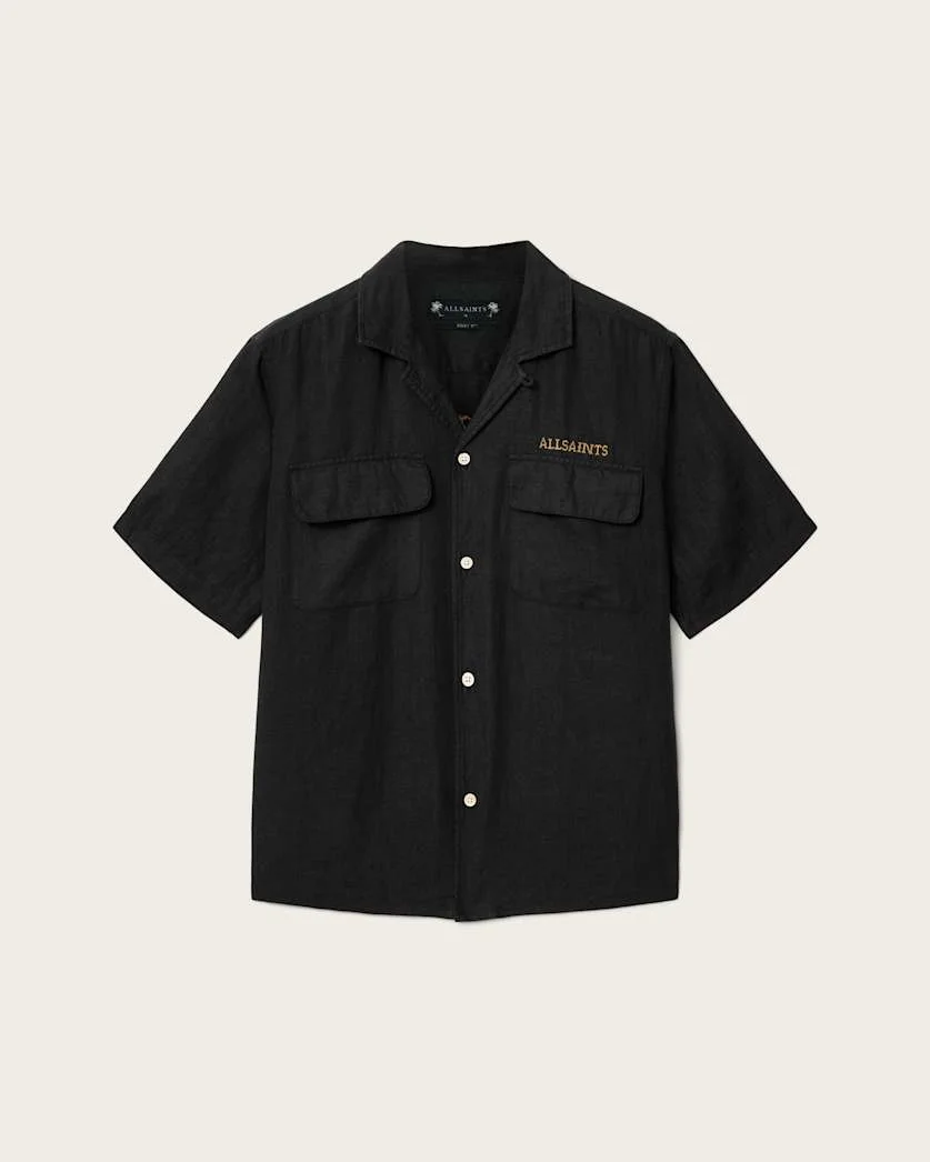 DUNLOE SHORT SLEEVE BOXY LINEN SHIRT - 1