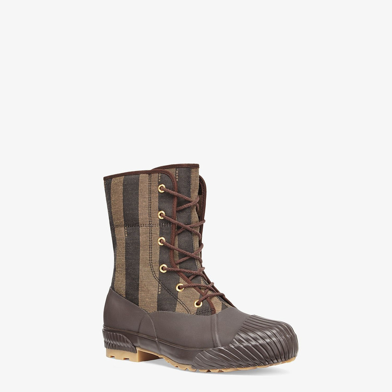 FENDI High-tops in canvas and brown rubber outlook