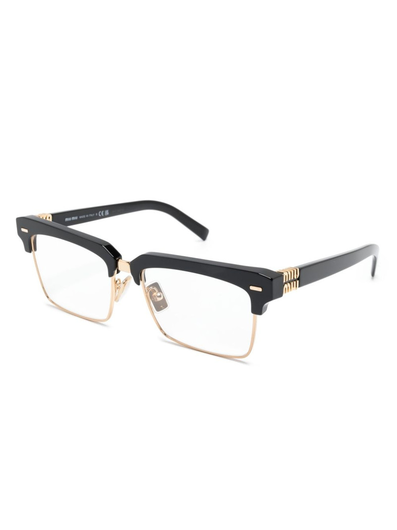 Miu Miu rectangular Clubmaster-frame glasses outlook
