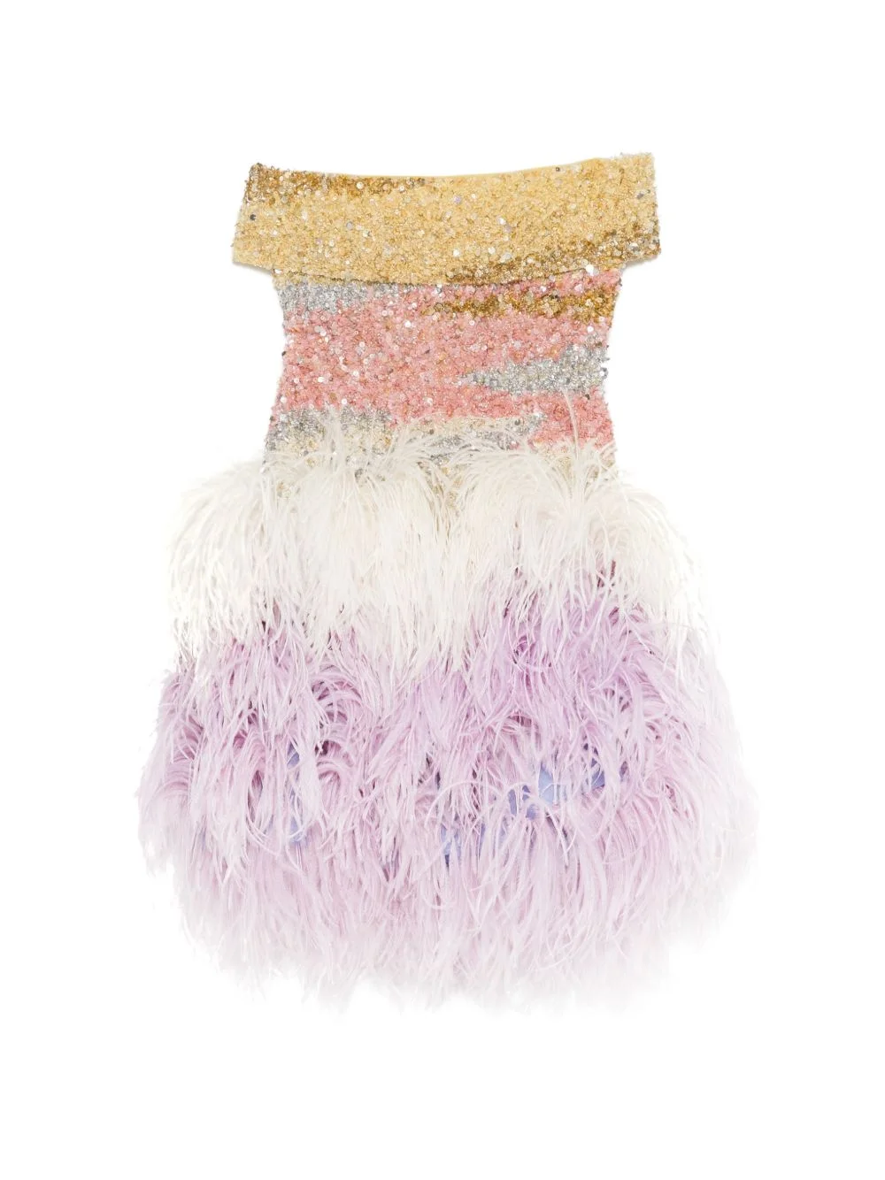 embellished feather-skirt dress - 1