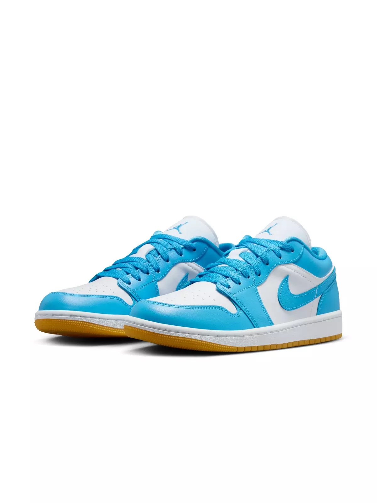 1 Low "White/Dk Powder Blue/Gum Light Brown" Women's Shoe - 5