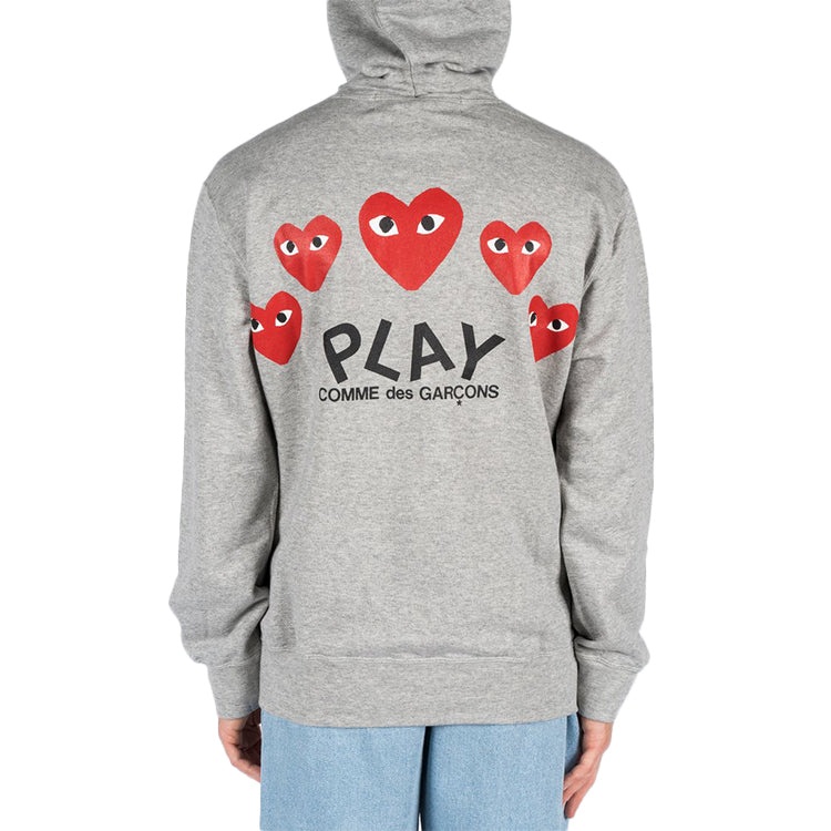 COMME des GARCONS PLAY Multi Heart Zip Up Hoodie 'Grey' AZ-T250-051-1 - 5