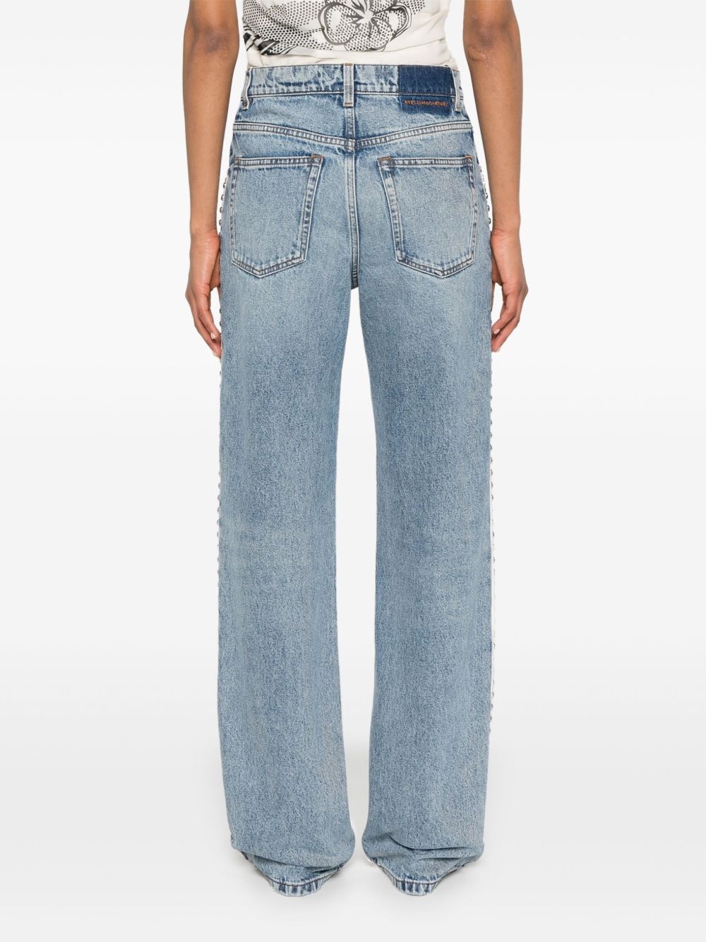 studded straight-leg jeans - 4