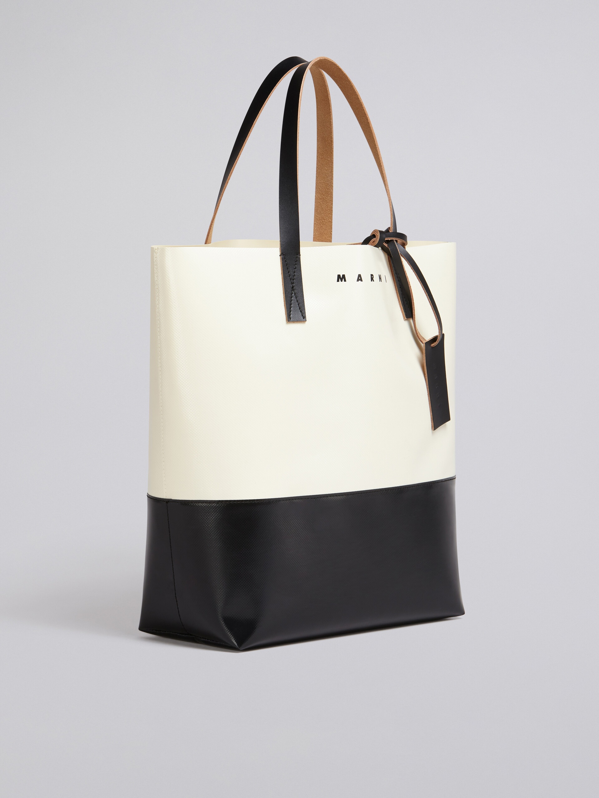 WHITE AND BLACK TRIBECA SHOPPING BAG - 6