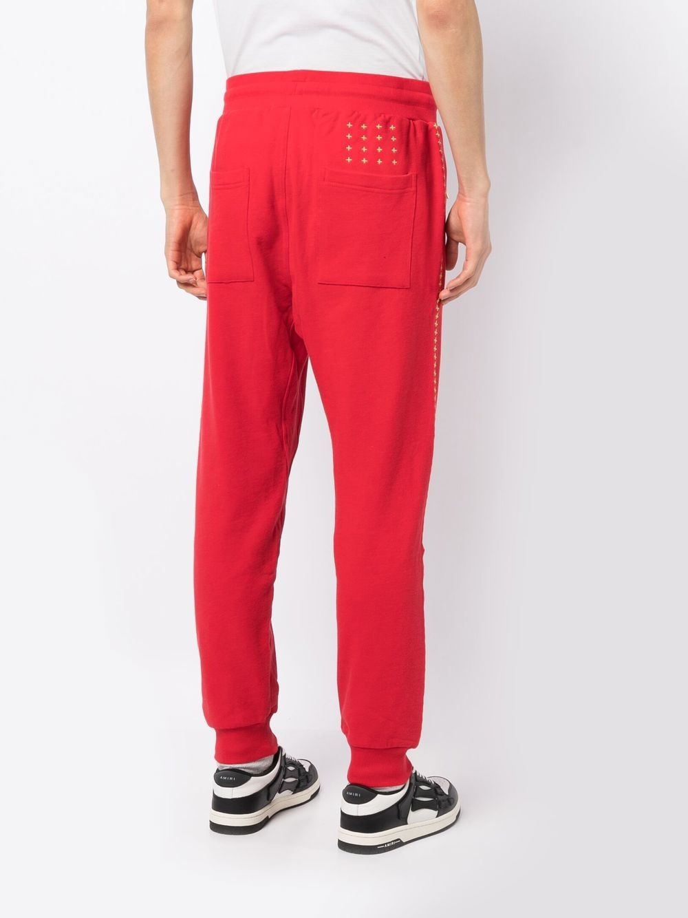 slogan-embroidered track pants - 4