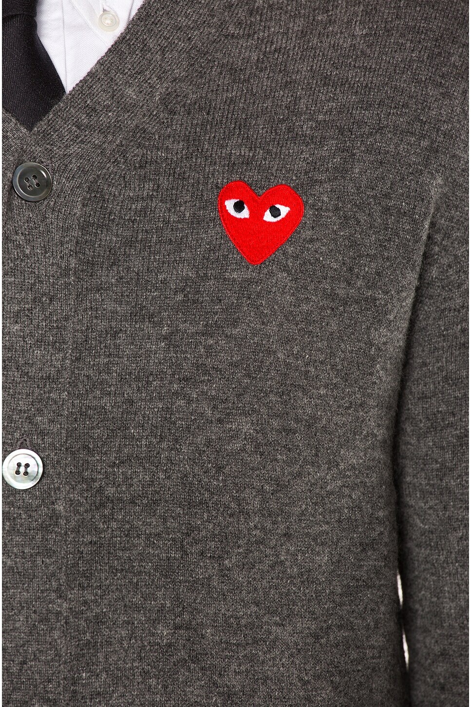Lambswool Cardigan with Red Emblem - 6