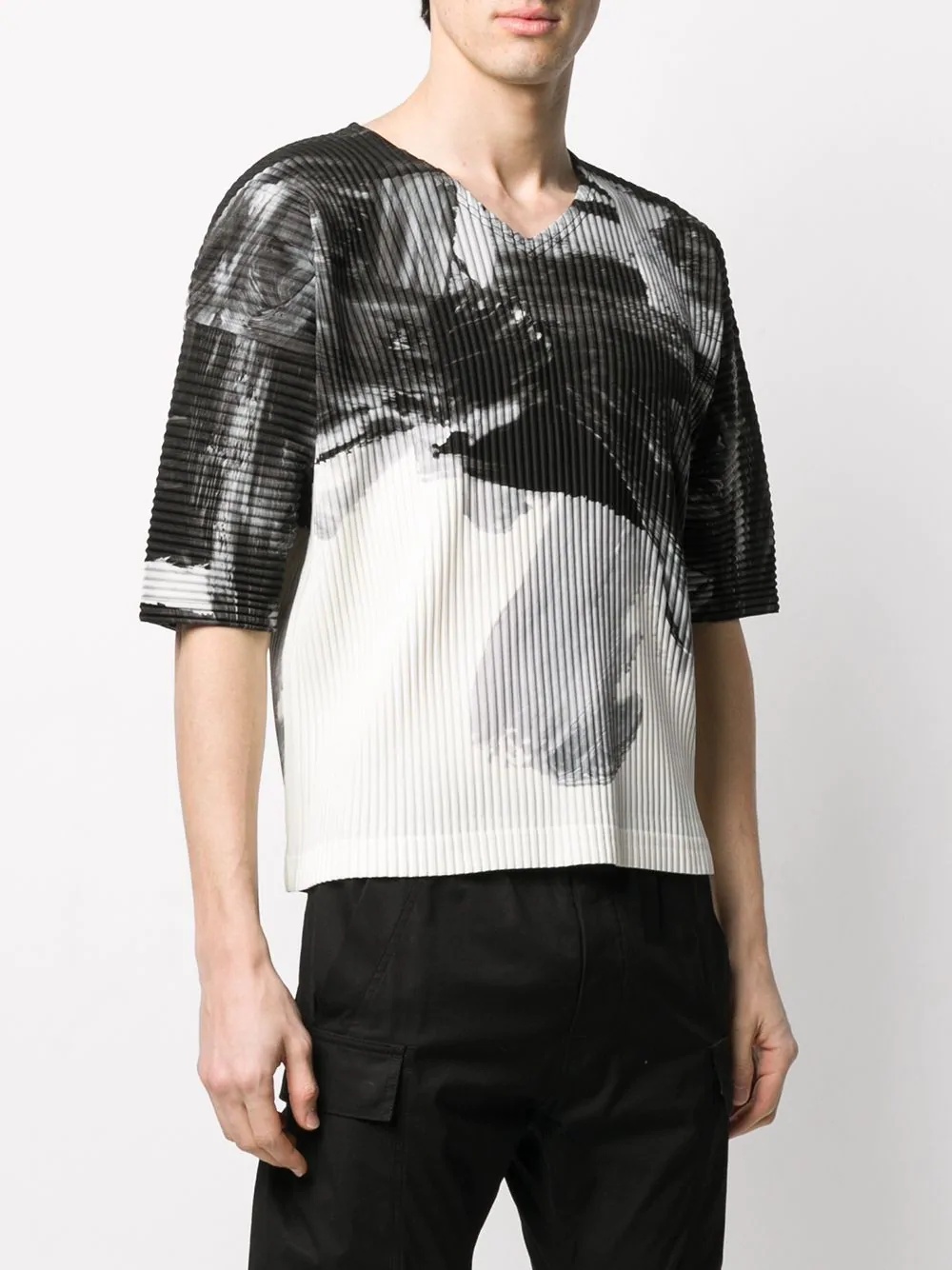 abstract-print ribbed T-shirt - 3